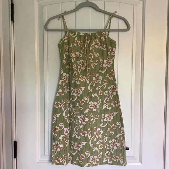 Oneill Quiksilver Floral Summer Dress - Green & White - Picture 1 of 6